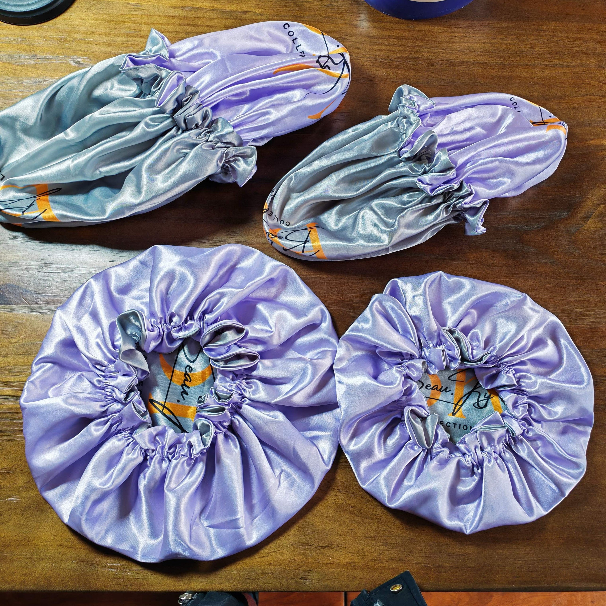 Silk Satin Reversible Bonnet for Kids & Toddlers – Grey & Lavender