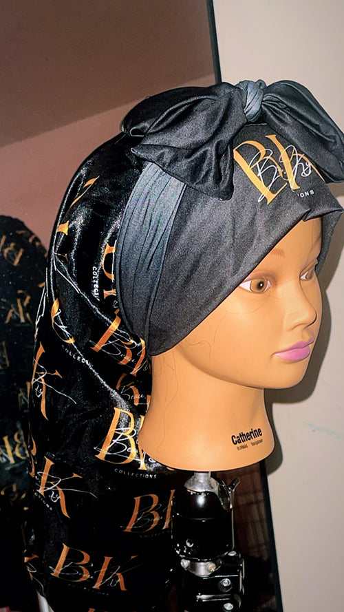 Silk Satin Braid/Dread Bonnet With Wrap Around Tie